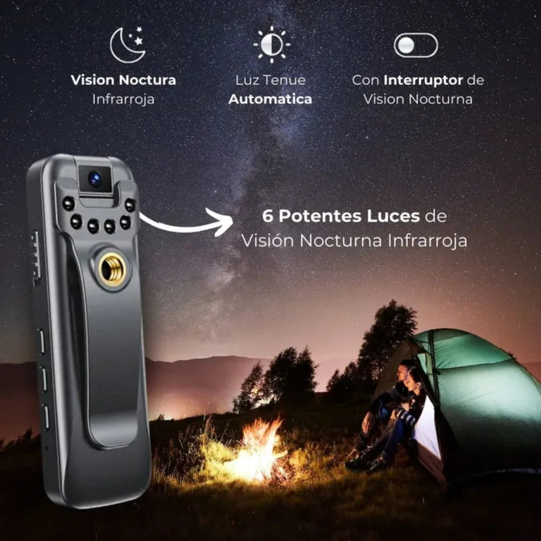 CamPro | Cámara Portátil HD 1080P con Giro 180° y Sonido Nítido