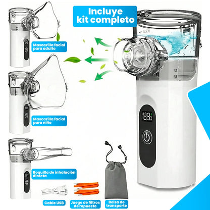 AirZen Mini Nebulizador Portátil 30ml – Ultrasónico, Silencioso y Recargable, Sin Medicamentos