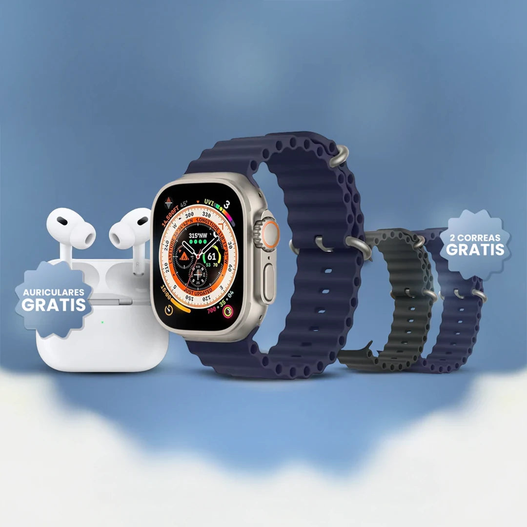 Smartwatch Wellio Pro con 2 Correas + Auriculares Gratis | Recibe Llamadas y Estiliza Tu Día