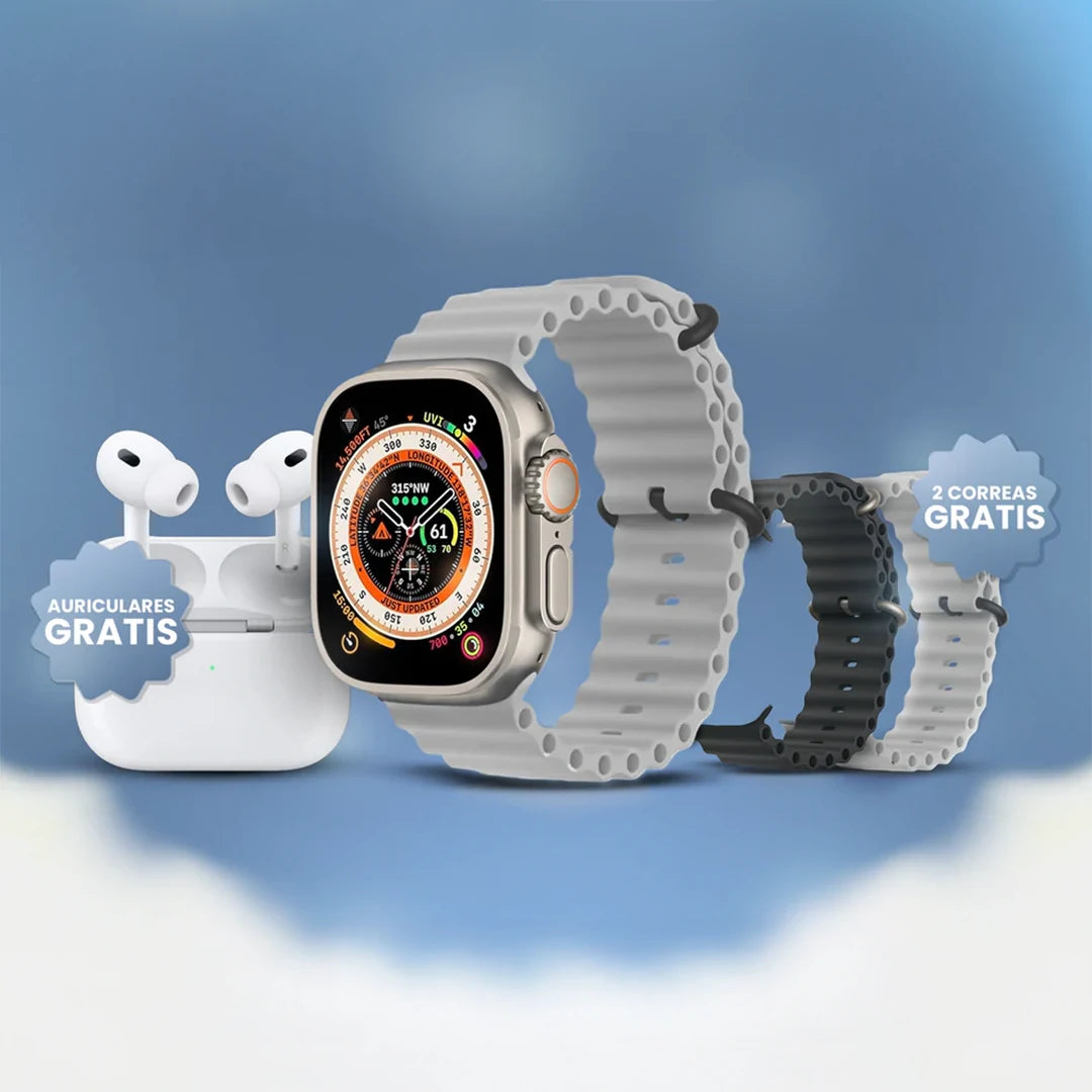 Smartwatch Wellio Pro con 2 Correas + Auriculares Gratis | Recibe Llamadas y Estiliza Tu Día